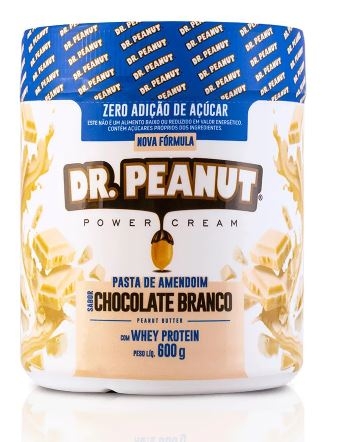 Braço de Ferro Suplementos  Pasta de Amendoim Chocolate Branco com Whey  Protein 600g DR. PEANUT