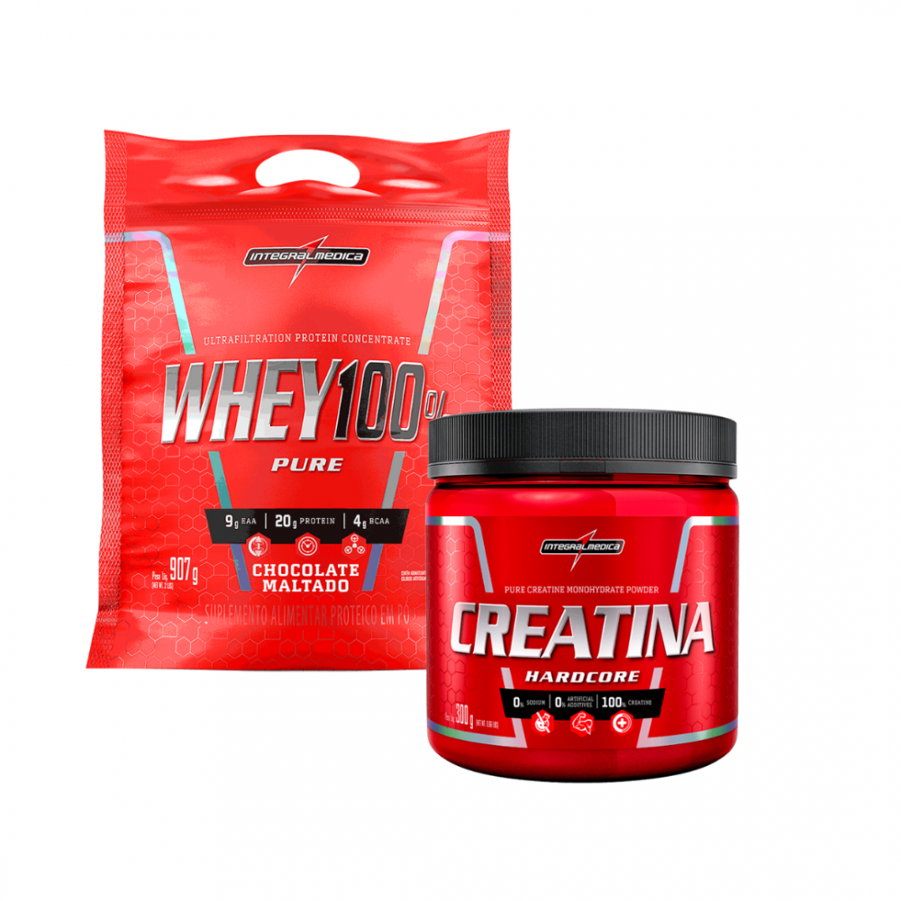 Combo whey 100% concentrado 900g + creatina 300g - max - MAX TITANIUM -  Whey Protein - Magazine Luiza