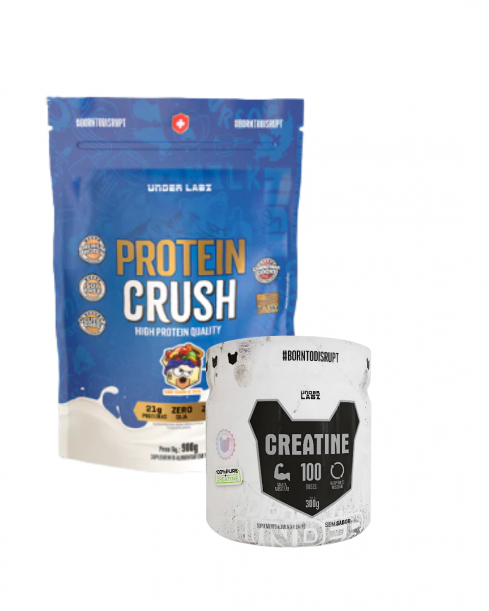 COMBO Protein Crush 900g + Creatina 300g UNDER LABZ